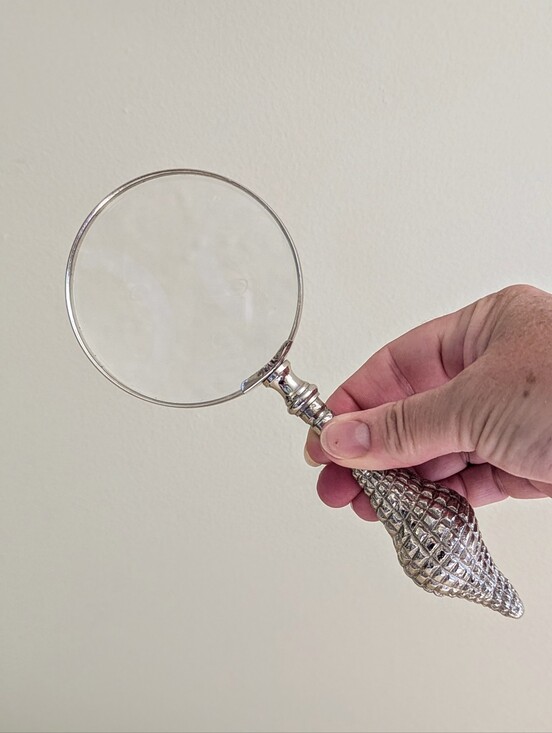Vintage Other - Vintage Seashell Handle Magnifying Glass Silver Tone Metal Coastal Academia